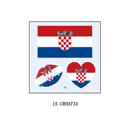 Tatuagens de bandeira do Brasil - 5 folhas de adesivos faciais temporários esportivos Copa