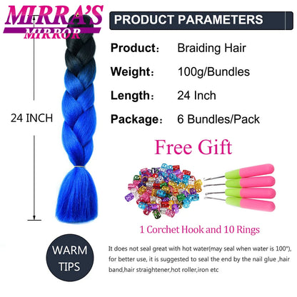 Extensões de cabelo sintético trançado para tranças africanas 6 fios jumbo trançado