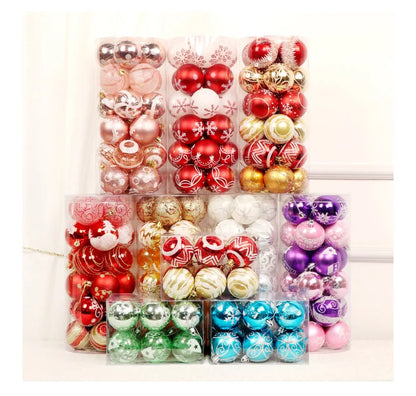 Enfeites de bola de Natal de ouro de 80 mm, 24 peças, conjunto de enfeites de alívio árvore