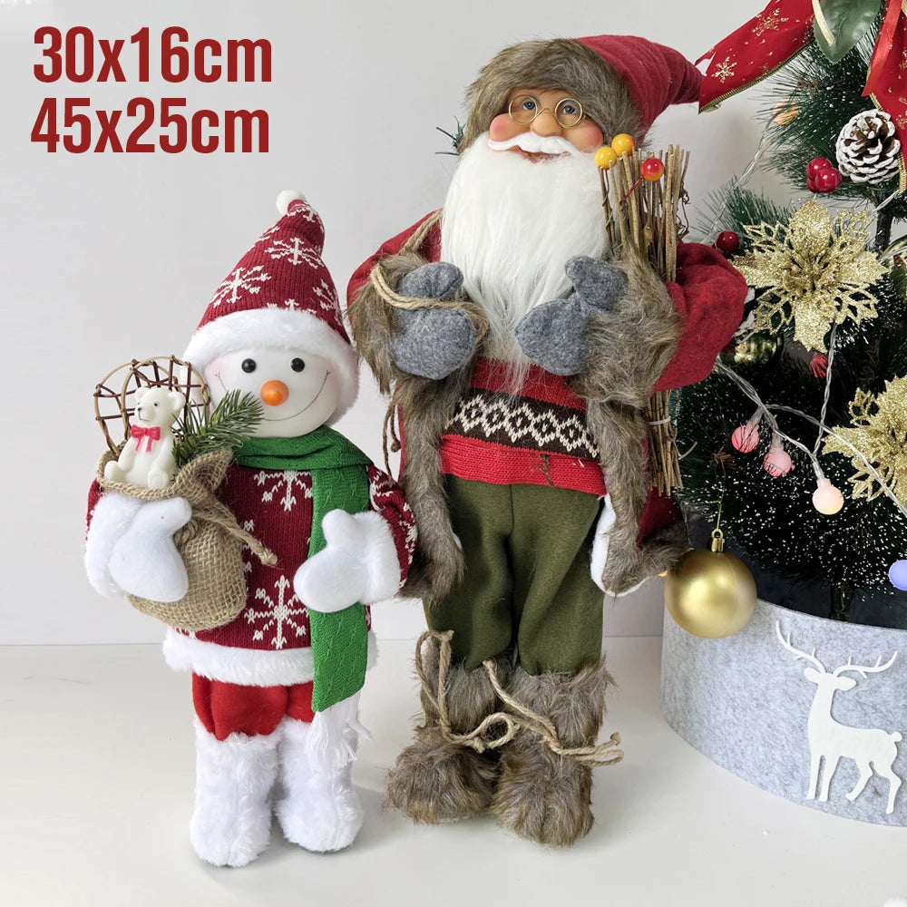 Papai Noel lenhador rústico 2 peças boneco enfeite 45*25CM luxo natal
