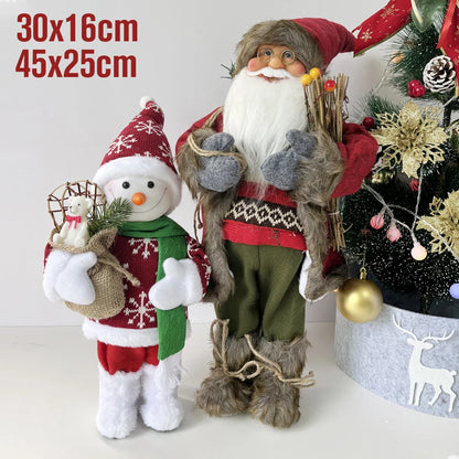 Papai Noel lenhador rústico 2 peças boneco enfeite 45*25CM luxo natal