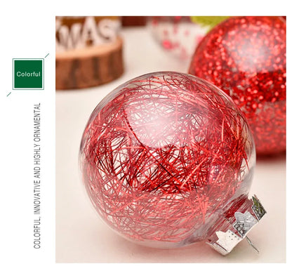 Enfeites de bola de Natal de ouro de 80 mm, 24 peças, conjunto de enfeites de alívio árvore