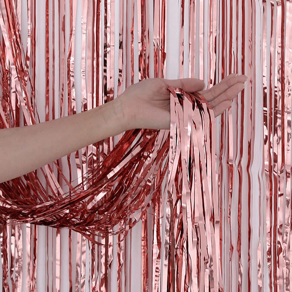 Cortinas de pano de fundo com glitter brilhante