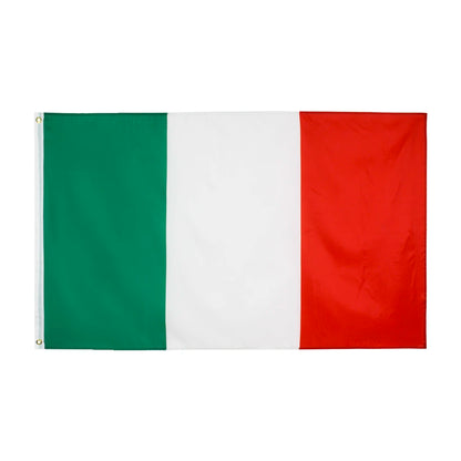 Pacote com 1: bandeira italiana da Itália | 9,5 x 1,5 m | Poliéster 90x150 cm, 2 argolas