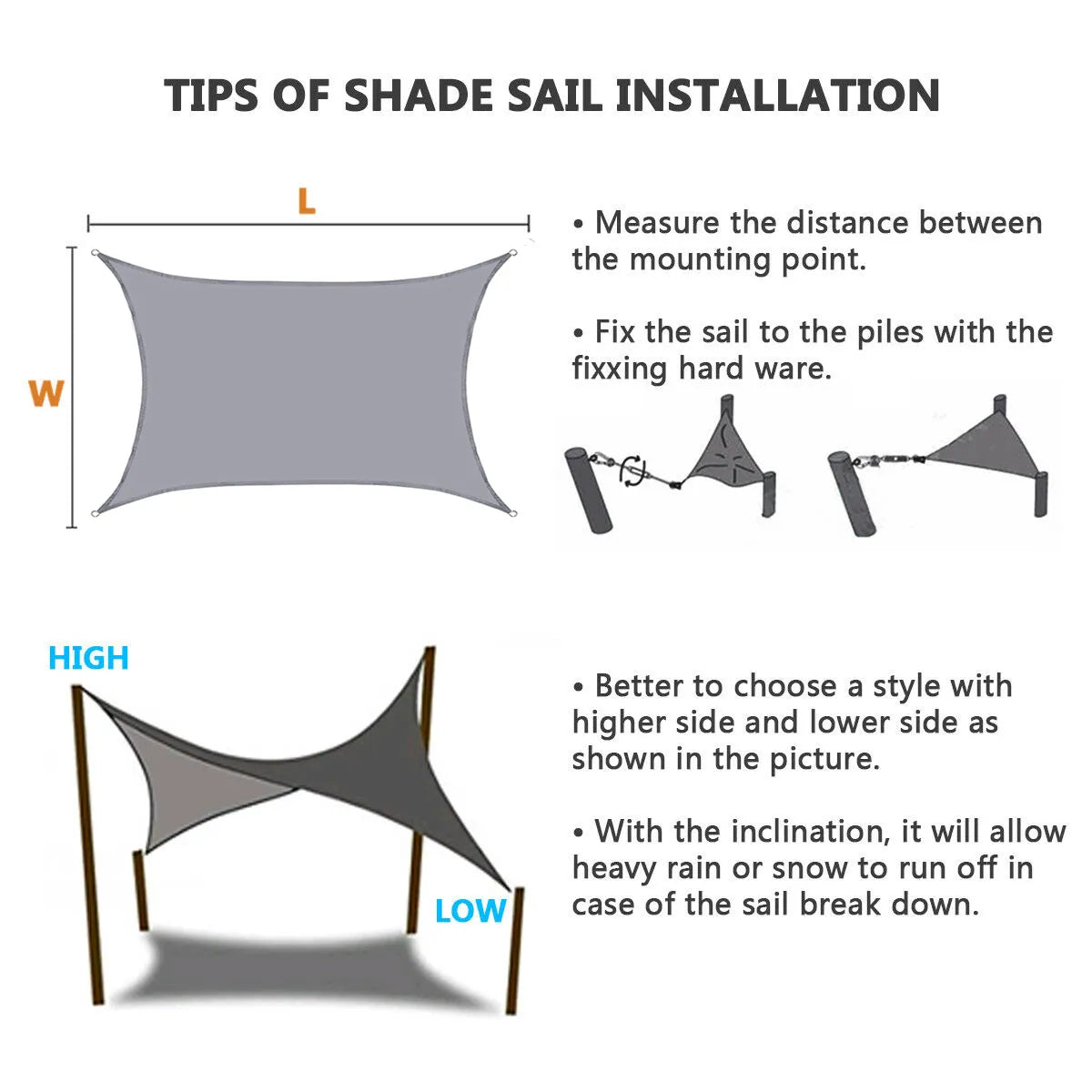 Tela Toldo Sombreamento Solar 3x2m Azul Com Kit Instalação