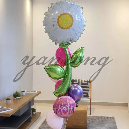 Bela Flor De Alumínio Forma Foil Balões Rosa Girassol Decoração festa Colorido Decoração