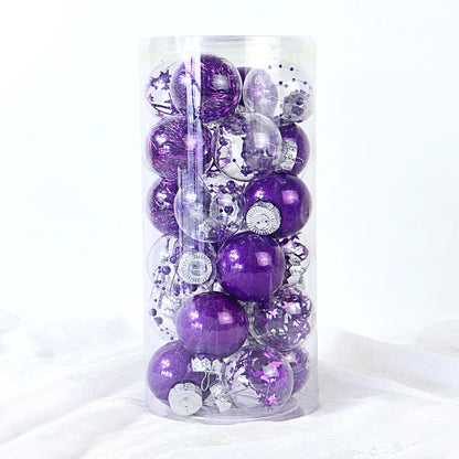 Enfeites de bola de Natal de ouro de 80 mm, 24 peças, conjunto de enfeites de alívio árvore