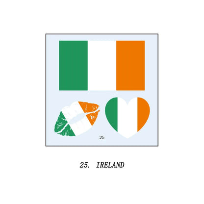 Tatuagens de bandeira do Brasil - 5 folhas de adesivos faciais temporários esportivos Copa