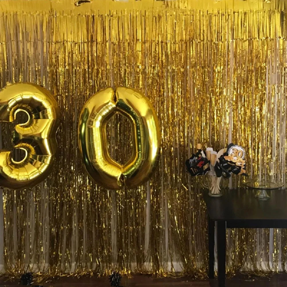 Cortinas de pano de fundo com glitter brilhante