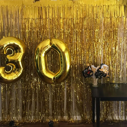 Cortinas de pano de fundo com glitter brilhante