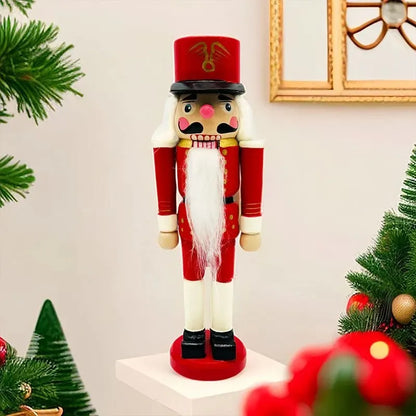 Quebra-nozes vermelho azul verde Ornamentos de quebra-nozes de madeira, decoração