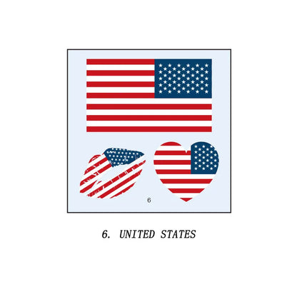 Tatuagens de bandeira do Brasil - 5 folhas de adesivos faciais temporários esportivos Copa