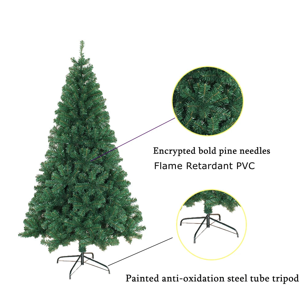 Árvore De Natal Verde Com Neve Luxo 1,50m 170 Galhos