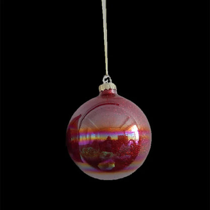 Bola de Natal Vidro Iridescente Borgonha Studio Ornamento de Bola de Nariz Tão Brilhante