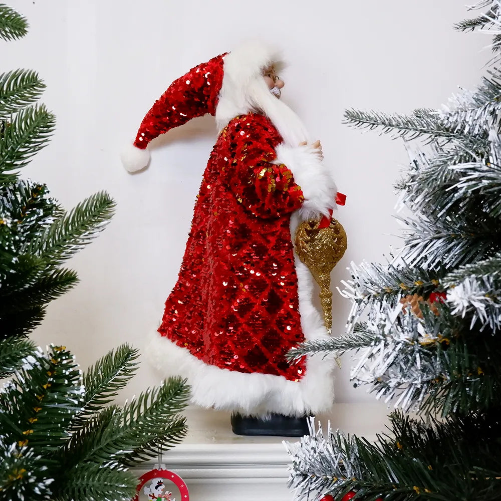 Natal papai noel bonecas de pelúcia em pé brinquedo decoração feriado ano novo