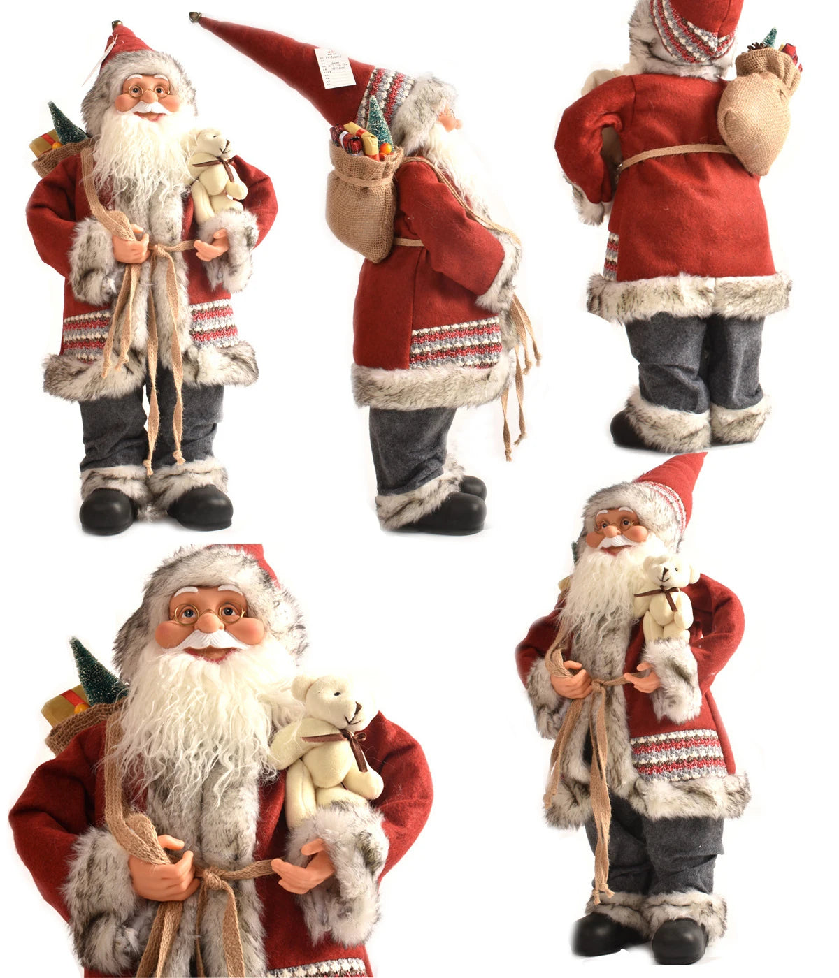 Papai Noel lenhador rústico 2 peças boneco enfeite 45*25CM luxo natal