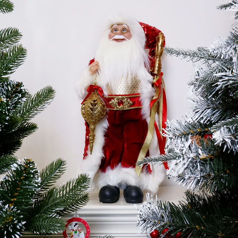 Natal papai noel bonecas de pelúcia em pé brinquedo decoração feriado ano novo