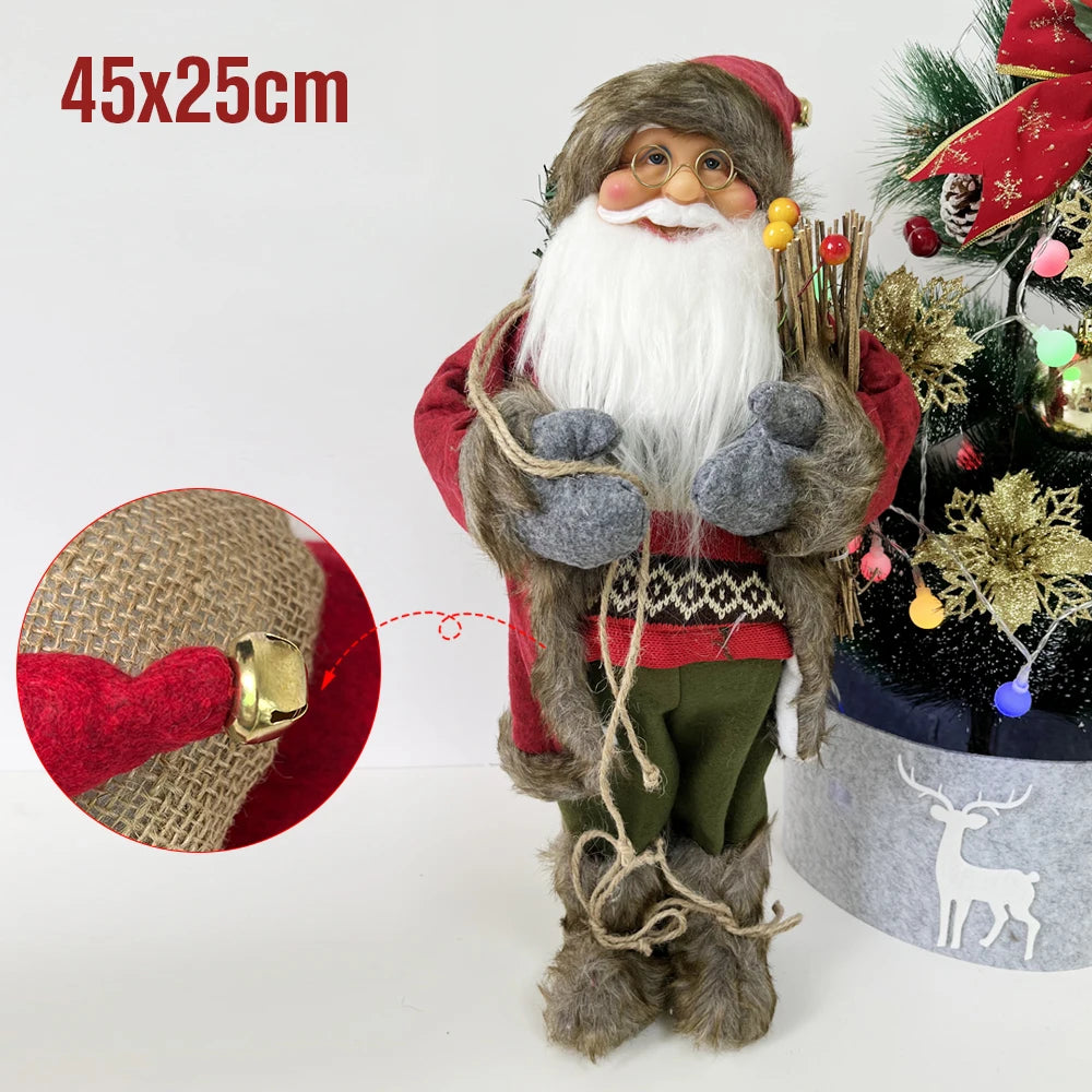 Papai Noel lenhador rústico 2 peças boneco enfeite 45*25CM luxo natal