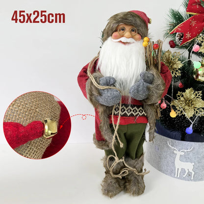 Papai Noel lenhador rústico 2 peças boneco enfeite 45*25CM luxo natal
