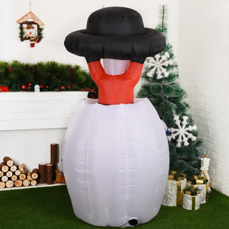 Papai Noel Inflável de 6 pés, Decoração de Quintal de Natal, Luzes LED para Festa, Gramado