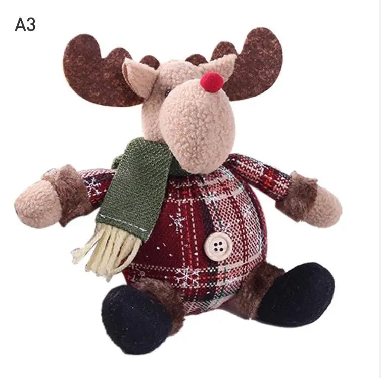 Boneco de Papai Noel fofo em forma de cervo, boneca de Natal, enfeite pendurar árvore