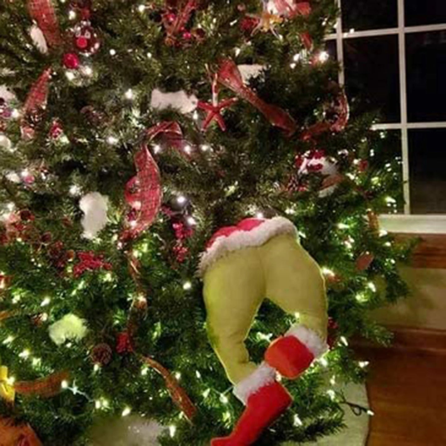 Guirlanda de Natal de Natal Ladrão de Papai Noel Com Estola Guirlanda de estopa Natal