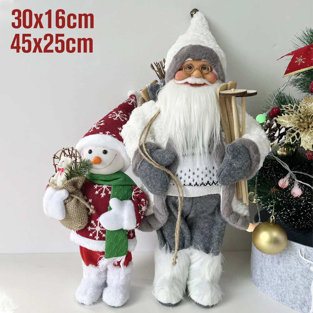 Papai Noel lenhador rústico 2 peças boneco enfeite 45*25CM luxo natal