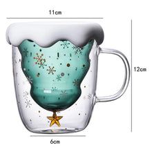 Carregar imagem no visualizador da galeria, Caneca de vidro isolada de parede dupla, copo de café de Natal e copo de chá leite
