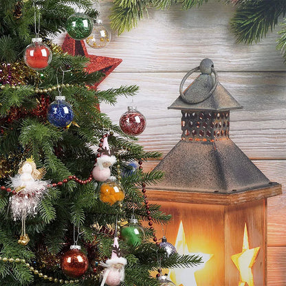 Enfeites de bola de Natal de ouro de 80 mm, 24 peças, conjunto de enfeites de alívio árvore