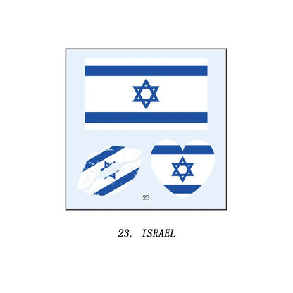 Tatuagens de bandeira do Brasil - 5 folhas de adesivos faciais temporários esportivos Copa