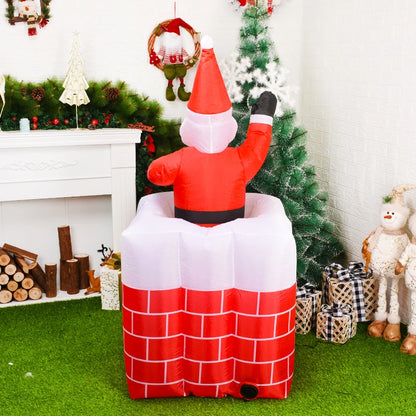 Papai Noel Inflável de 6 pés, Decoração de Quintal de Natal, Luzes LED para Festa, Gramado