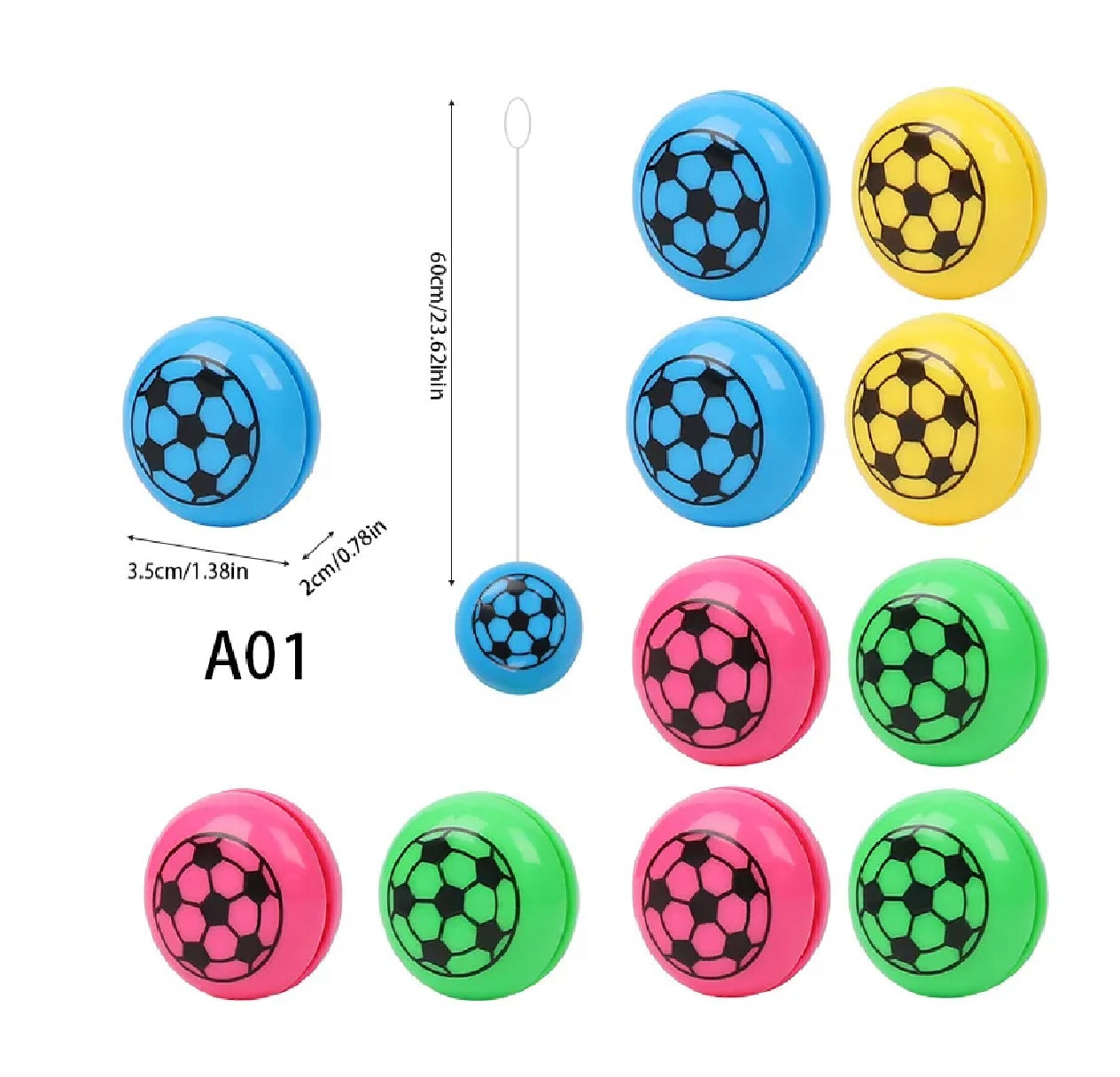 Bolas de futebol mini ioiô copa do mundo c/12 peças coloridos