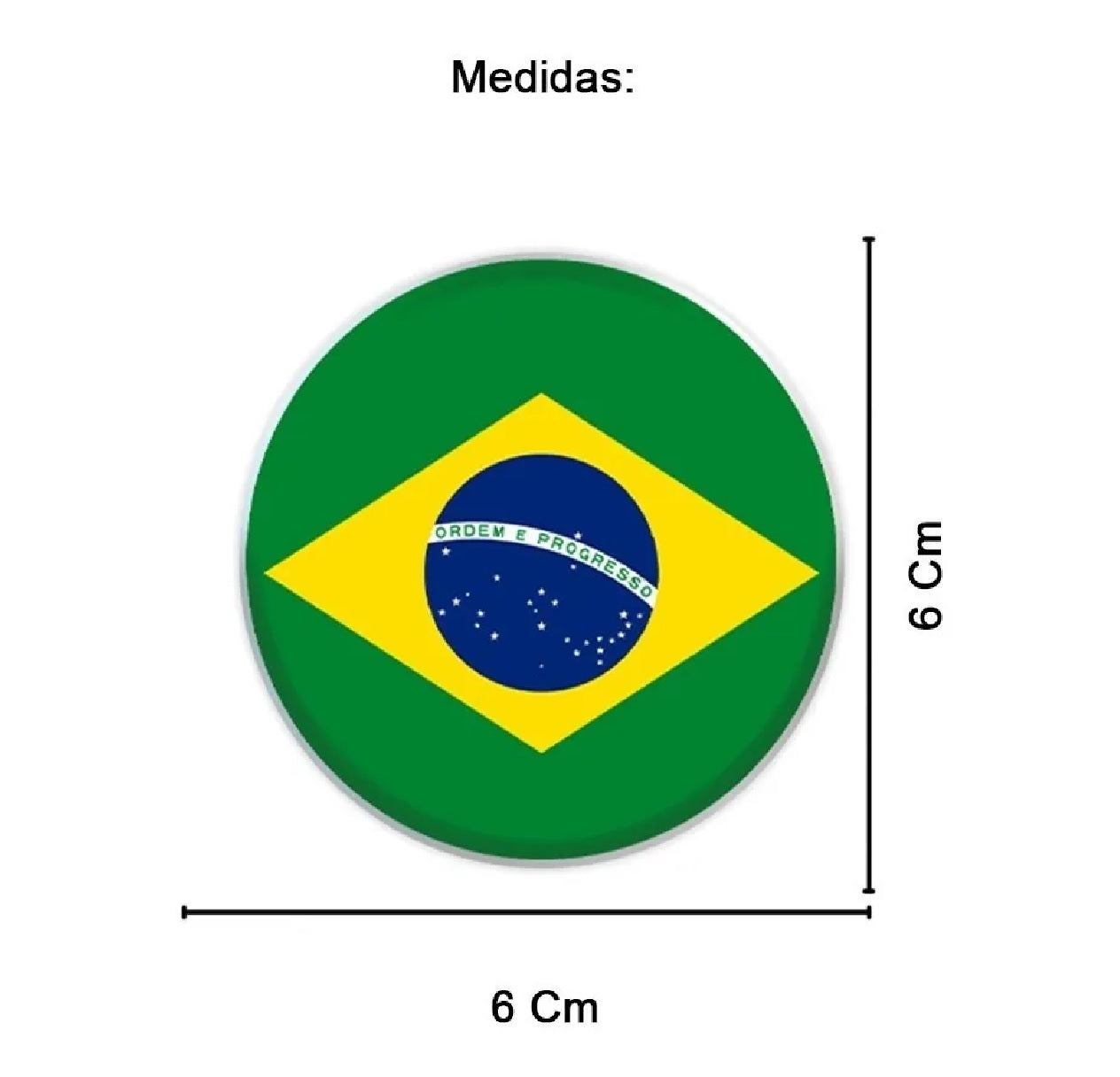 Cabochão de vidro fotográfico plano e redondo Copa do Mundo