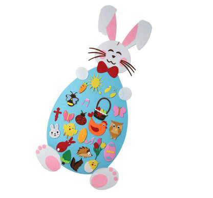 Kit de Artesanato Coelho para Crianças - Educativo de Feltro para Fazer Coelho de Desenho