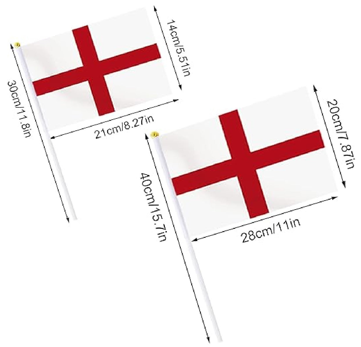 Mini bandeiras da Inglaterra Bandeira de mão 14x21cm, 50 peças de bandeiras inglesas
