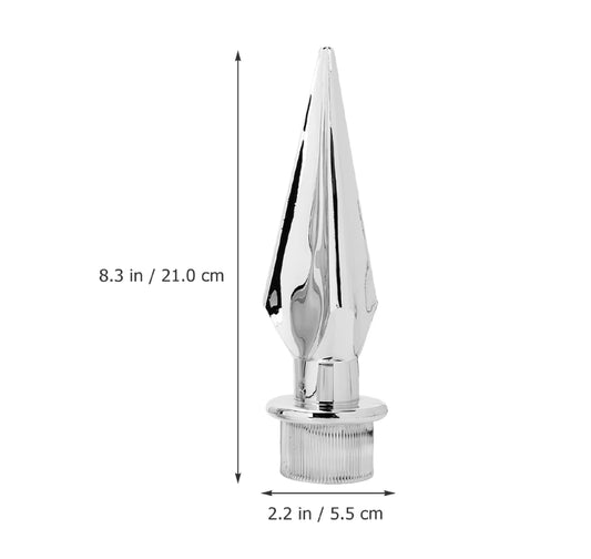 Topo de mastro decorativo 2 peças de enfeites de cabeça, enfeites de bola, lanças, plástico