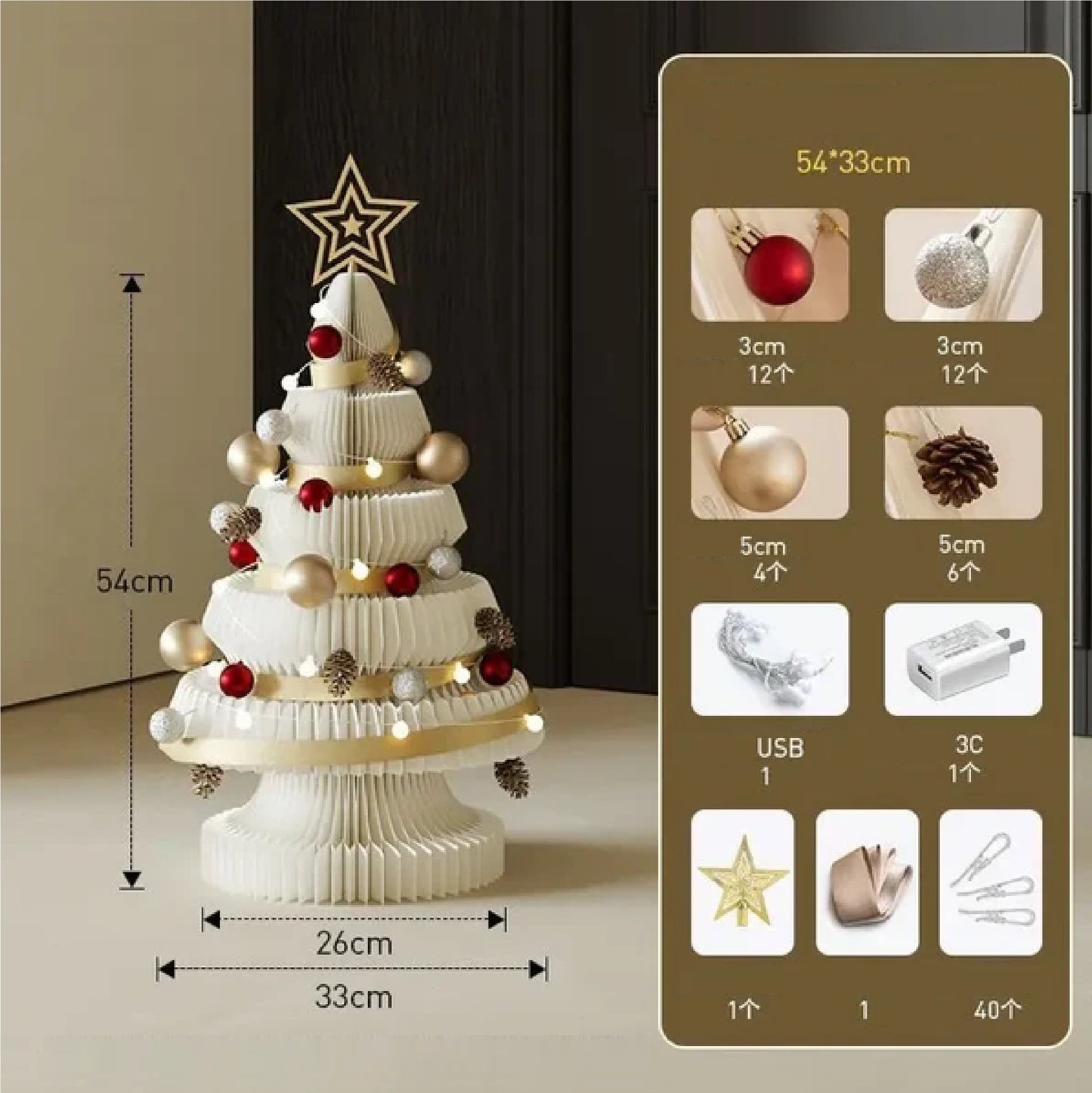 Árvore de Natal de 99cm de Altura, Decoração Criativa de Natal, Decoração de Cena Natal