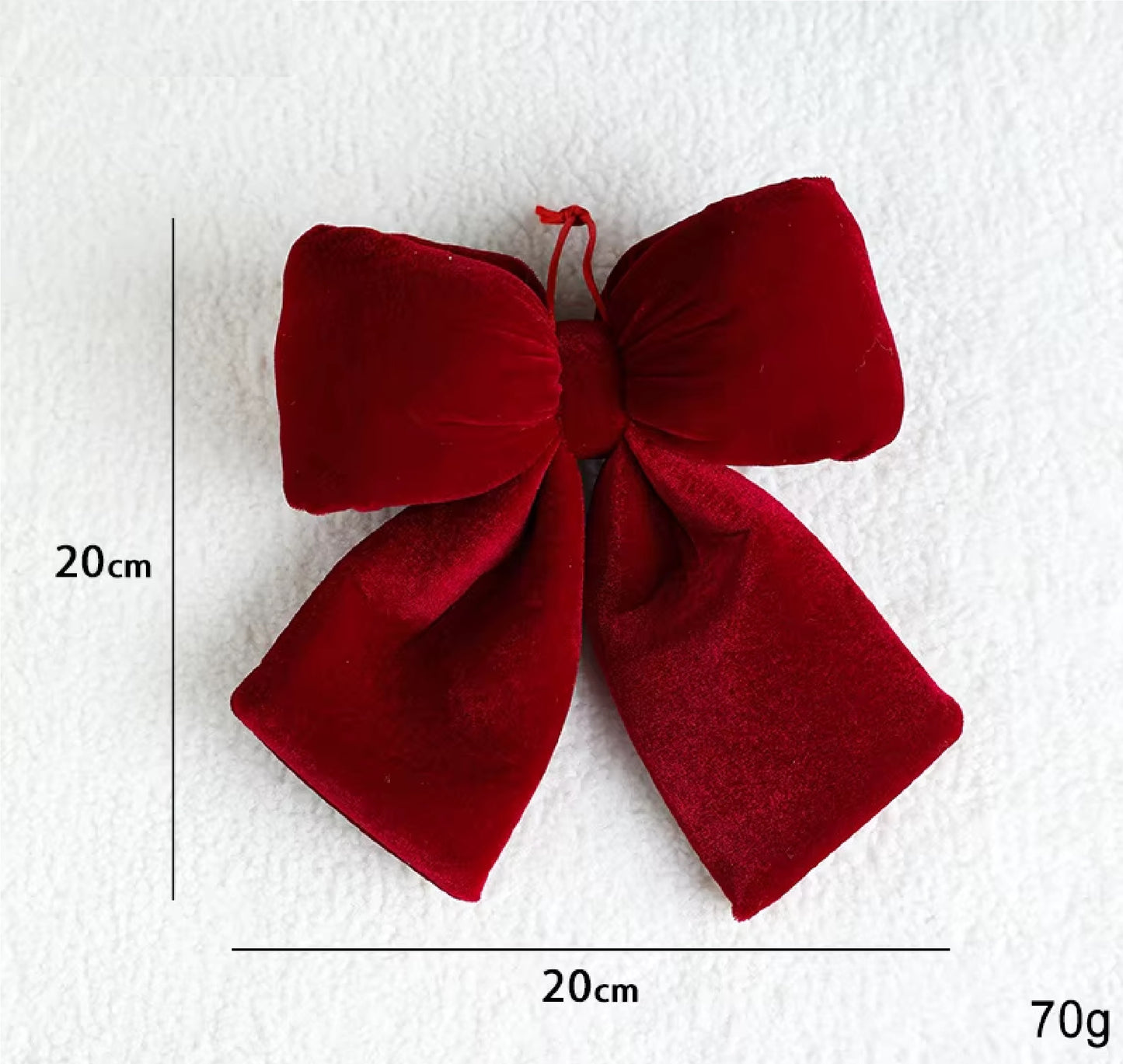 Laço de Natal em Veludo Vermelho, Decoração Luxuosa para Porta, Enfeite Árvore de Natal