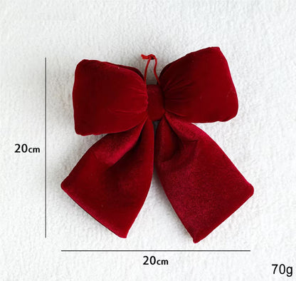 Laço de Natal em Veludo Vermelho, Decoração Luxuosa para Porta, Enfeite Árvore de Natal