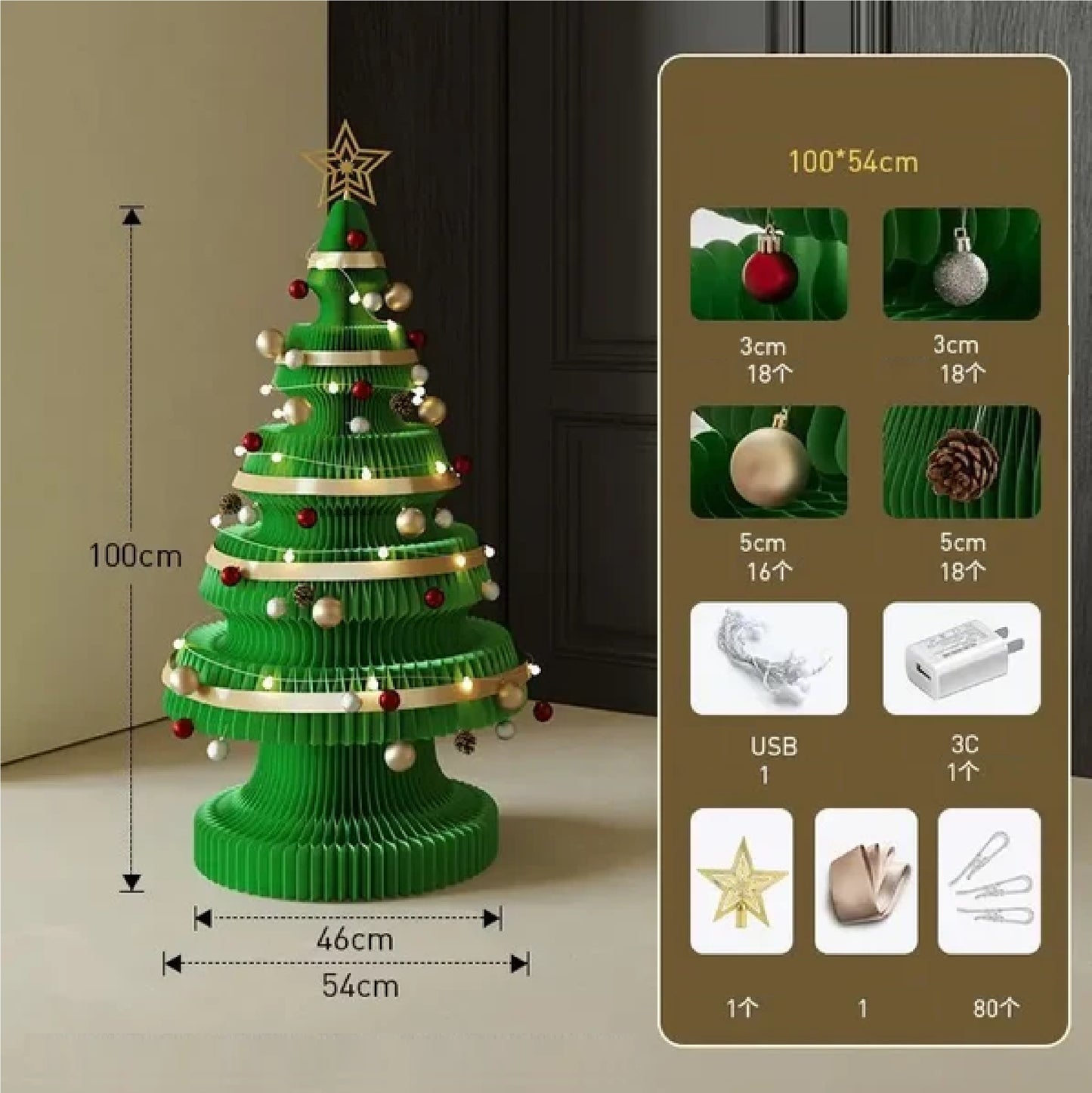 Árvore de Natal de 99cm de Altura, Decoração Criativa de Natal, Decoração de Cena Natal
