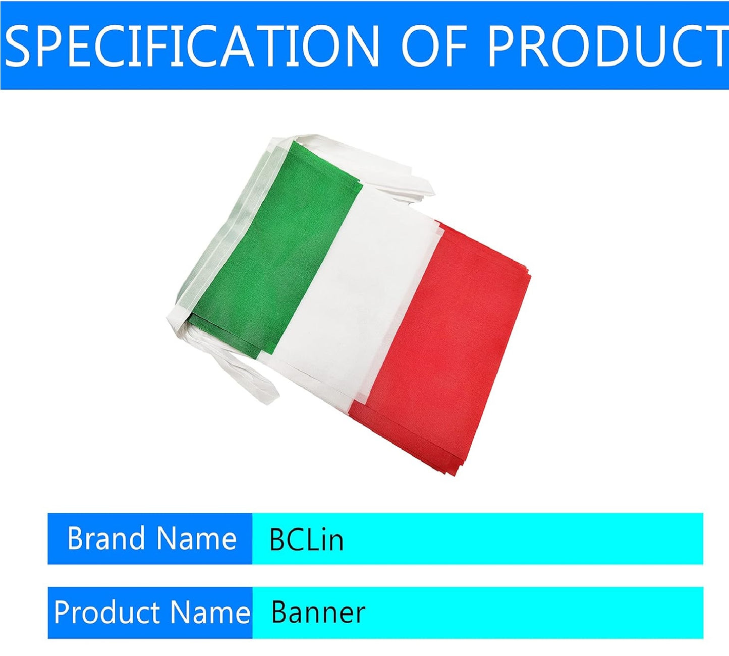 Bandeirinha Copa do Mundo Itália Corda de bandeira italiana de 14x21cm, faixa pequena