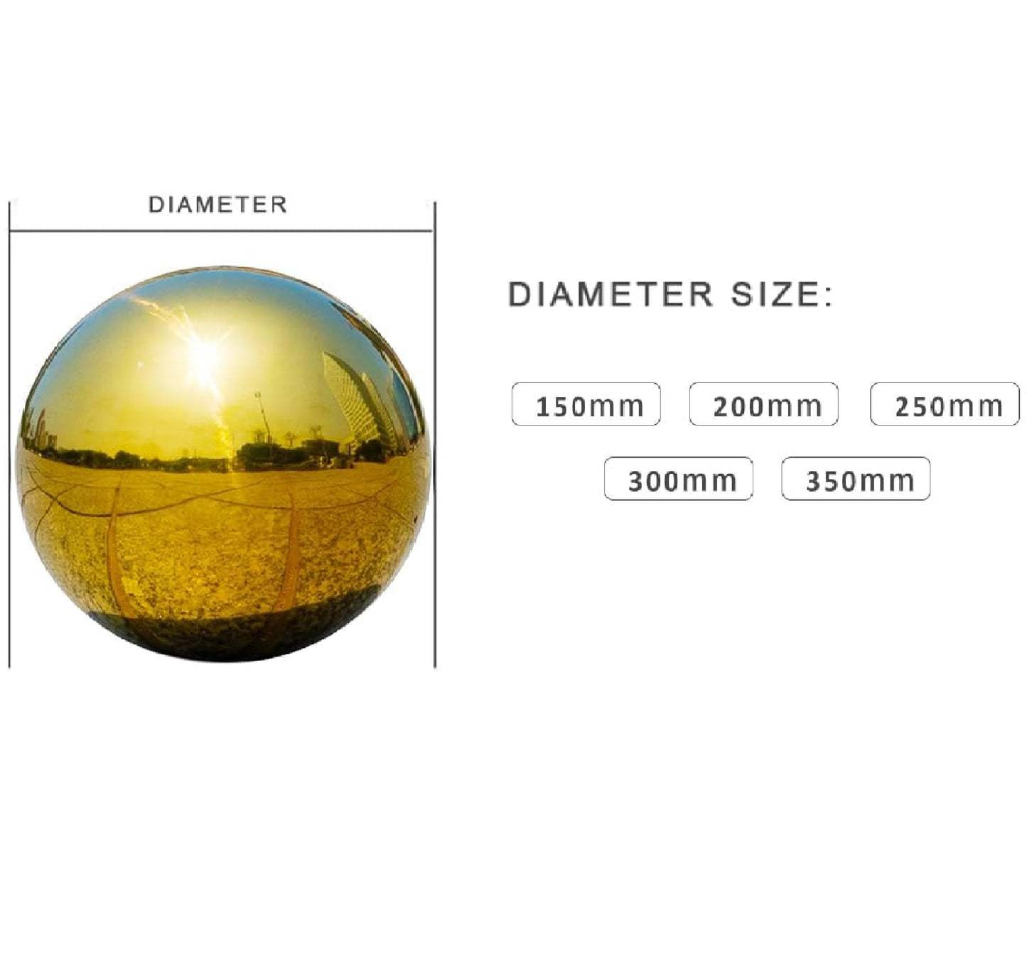 Bola de observação de aço inoxidável para jardim e casa espelho dourado decorativo bolas
