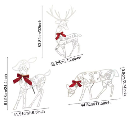 Estatueta de rena de natal iluminada ao ar livre, figuras iluminadas decoração de natal