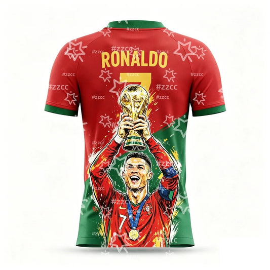 Camisa Portugal Copa do Mundo Camiseta Infantil Cristiano Ronaldo Portugal Meninos CR7