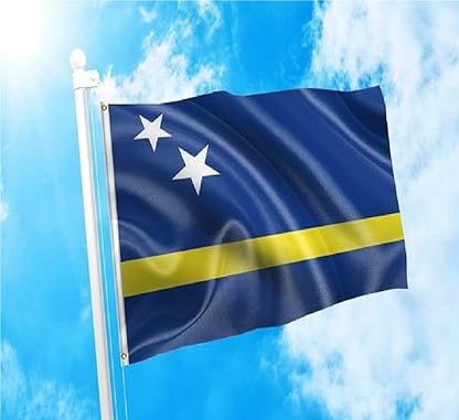 Bandeira de Curaçao Copa do Mundo 2' X 3' Pés 100% Poliéster Bandeira