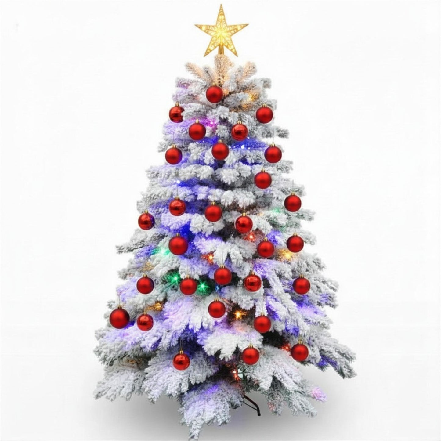 Árvore de Natal Artificial Premium Flocada de Neve Abeto Árvores Decoradas de Natal
