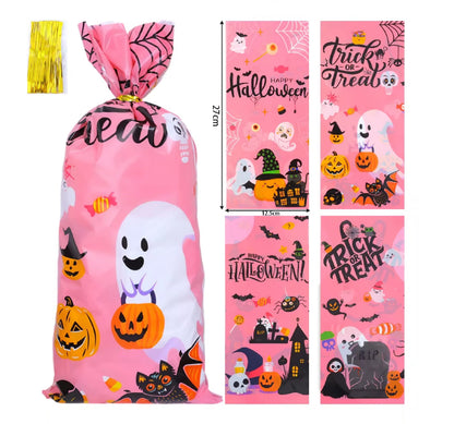 Sacolas de celofane de Halloween 50 Unidades de Sacolas de Doces de Halloween Colorido