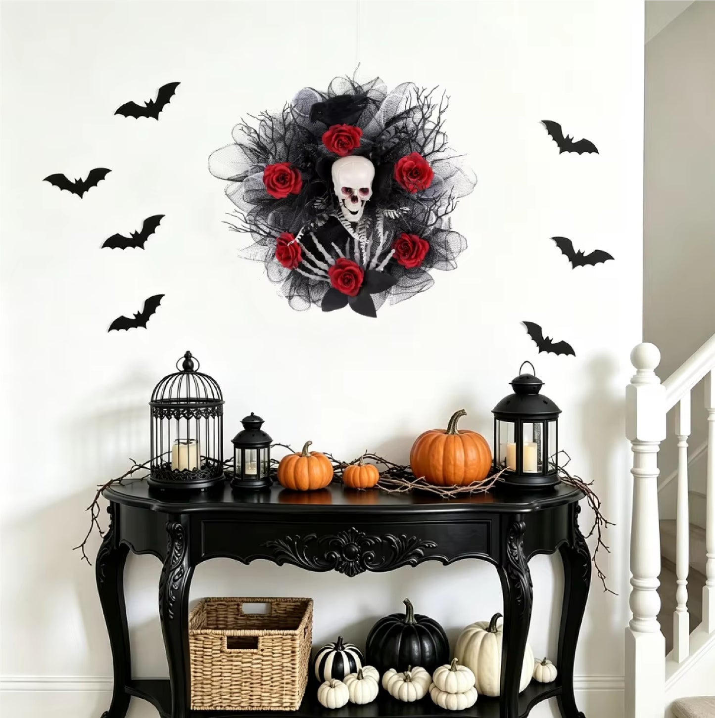 Guirlanda Caveira para Halloween Guirlanda de Decoração/Eventos de 15.7 Polegadas
