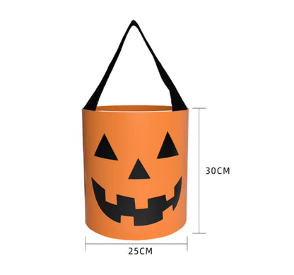 Bolsa de Halloween 1 Baldes de Doces ou Travessuras para o Halloween Cesta de Abóbora