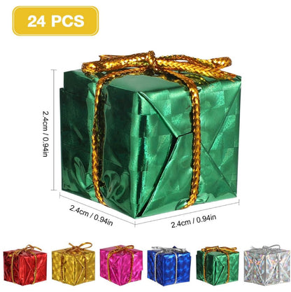 Caixas de Presente Pequenas Decoração de Árvore de Natal Cores Aleatórias 12/240 peças